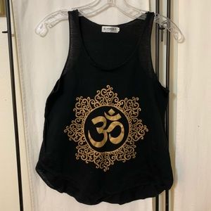 Black Om yoga tank by LA Soul